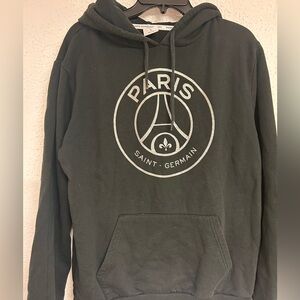 Paris Saint-Germain Big  Black Logo Sweatshirt Size Large Hoodie